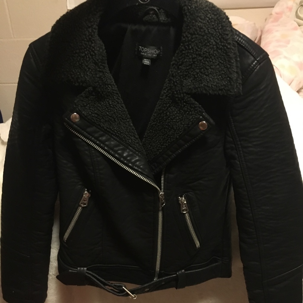 Topshop Black Leather Jacket